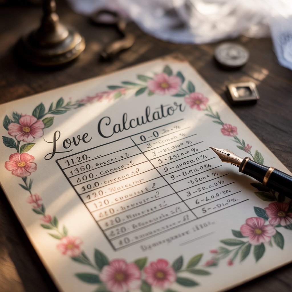 how to do the a love calculator on paper​